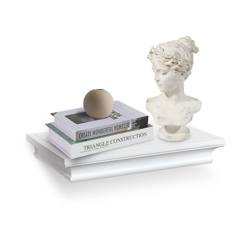 AH-DECOR AHDECOR White Floating Shelves Wall Mounted, Deeper Wall Storage Shelf for Home DÃ©cor, Super Sturdy, Easy to Install, 12â€ Wide, 7.75â€ Deep - Image 2